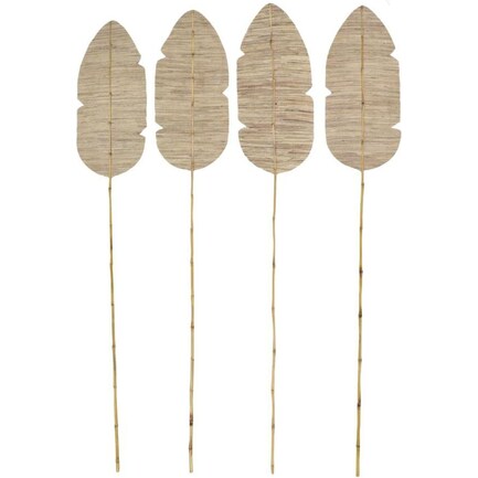 Set of 4 Brown Bamboo Leaves 13"W x 79"H