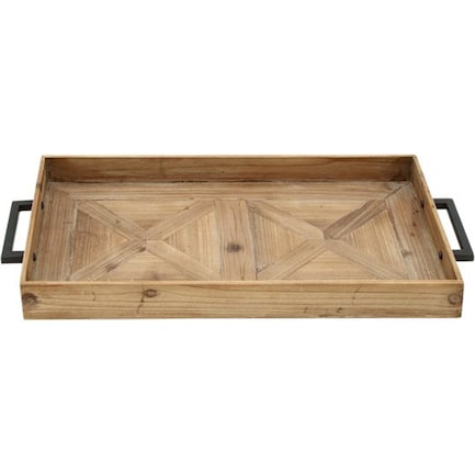 Wood and Metal Barn Door Table Tray 32"W x 16"H