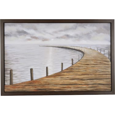 Wood Pier Framed Canvas Art 59"W x 39"H