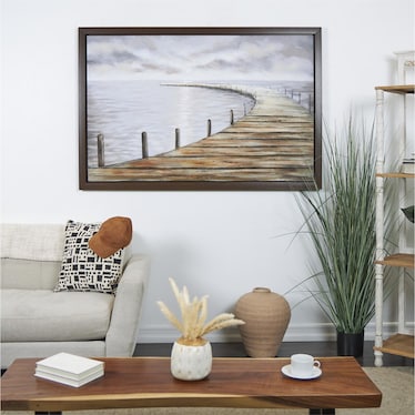 Wood Pier Framed Canvas Art 59"W x 39"H