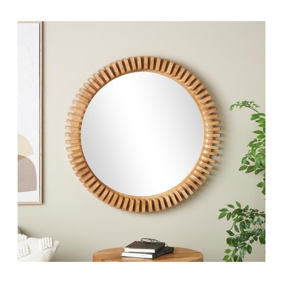 umai brown wall mirror   