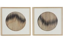 umai brown wood plaques set  