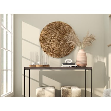 Wood Dowel Wall Decor 35.5" Round