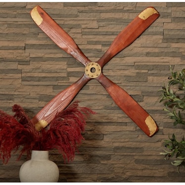 Wood Airplane Propeller Wall Decor 44"W x 44"H