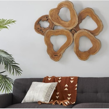 Teak Slices Wall Decor 42"W x 37"H