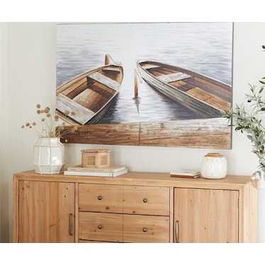 Row Boats Wood Art 47"W x 32"H