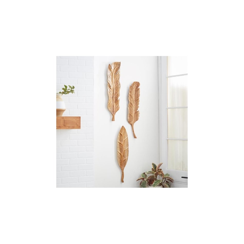 umai brown wood plaques set  