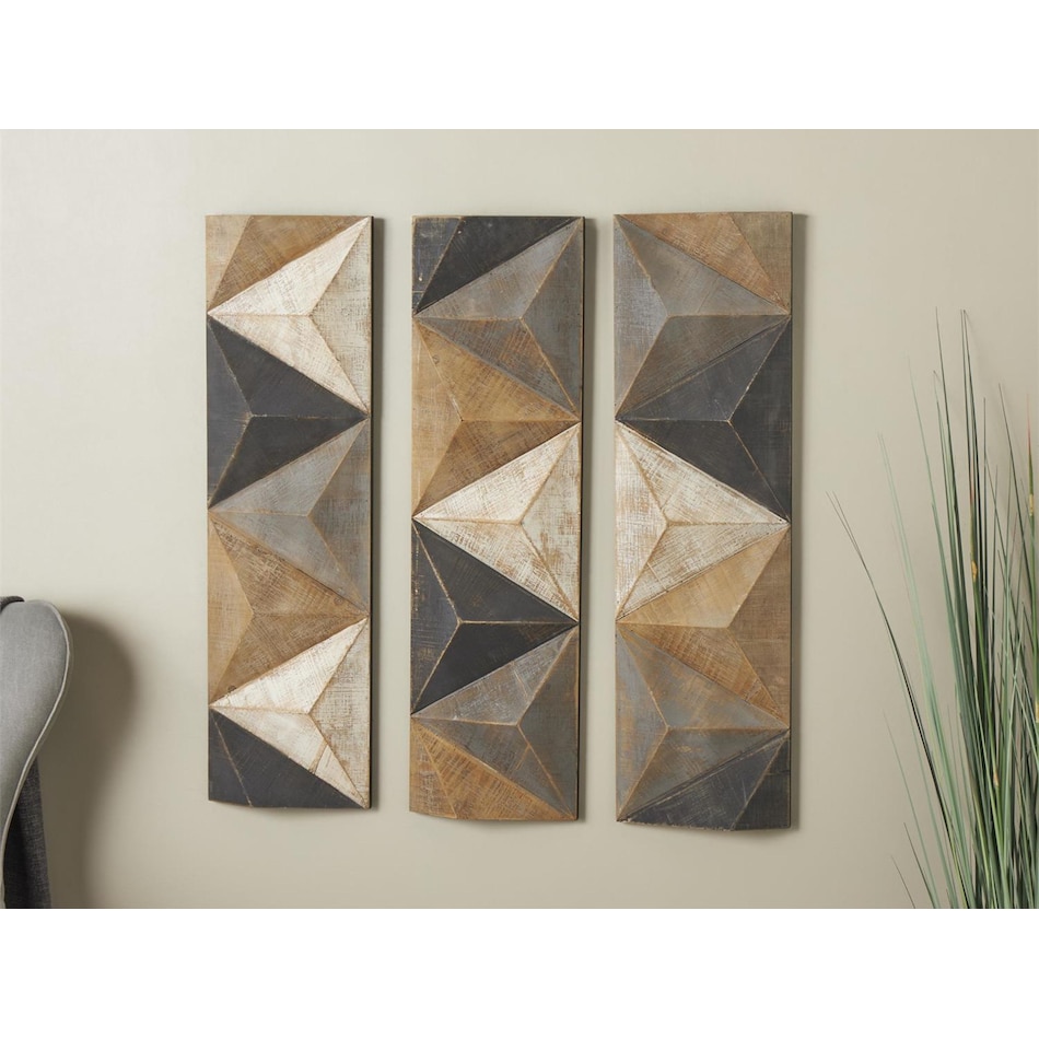 umai brown wood plaques set  