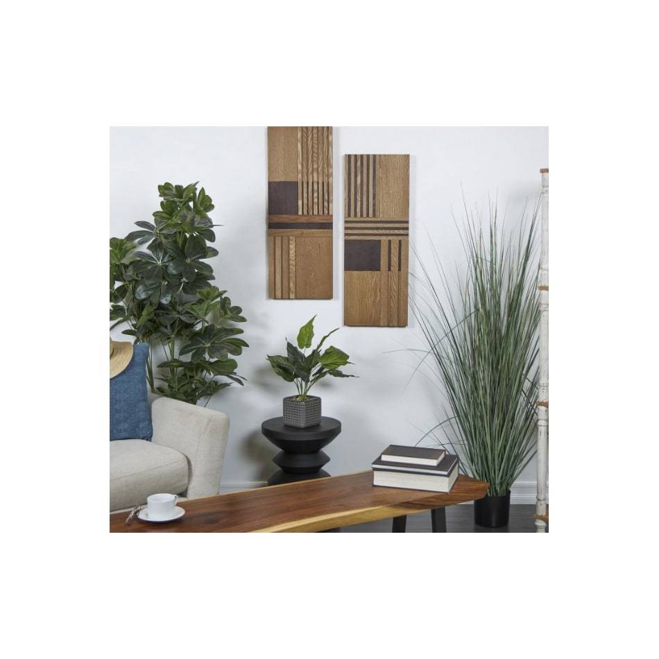 umai brown wood plaques set  