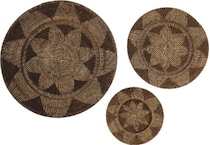 umai brown wood plaques set  