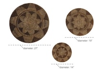 umai brown wood plaques set  