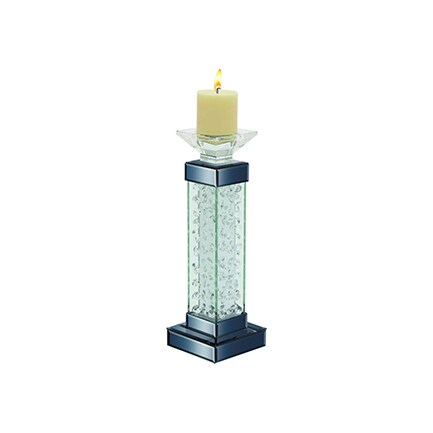 Glass Square Pillar Candle Holder 5"W x 15"H