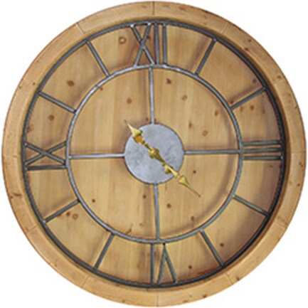 Wood and Metal Wall Clock 40"