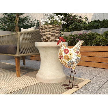 Floral Painted Rooster 10"W x 17"H