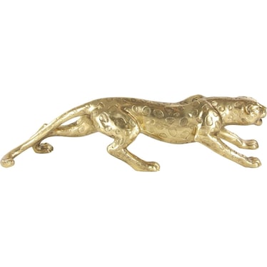Gold Bling Leopard Statue 34"W x 8"H