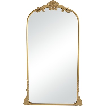 Gold Metal Scroll Leaner Mirror 42"W x 72"H