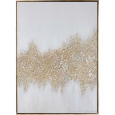 Gold Glam Abstract Framed Art 48"W x 65"H