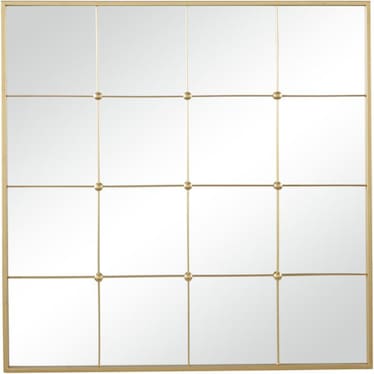 Gold Metal Square Wall Mirror 36"W x 36"H