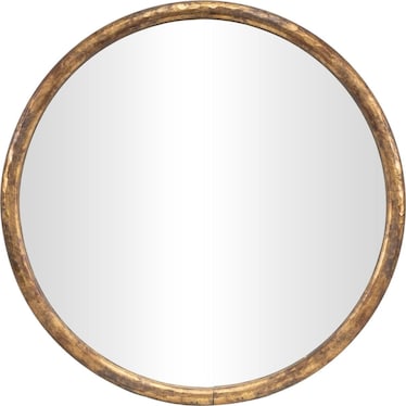 Gold Antiqued Wall Mirror 28" Round