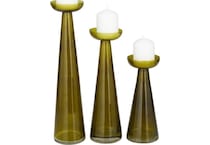 umai green candleholder candle set  