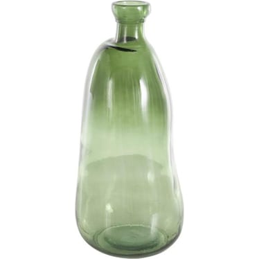 Tall Green Glass Vase 9"W x 20"H