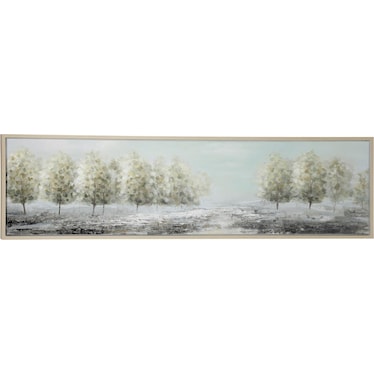Green Treeline Framed Canvas Art 71"W x 20"H