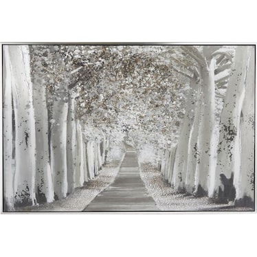 Birch Pathway II Framed Canvas Art 71"W x 48"H