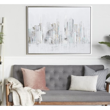 Grey City Framed Art 48"W x 36"H