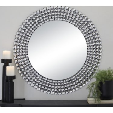 Silver Bling Mirror 36" Round