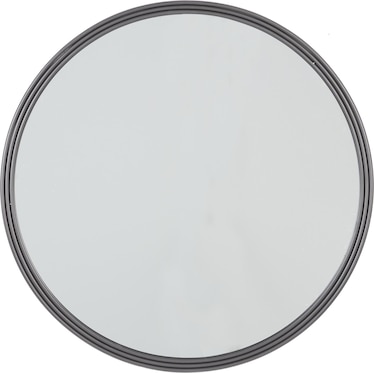 Grey Metal Wall Mirror 32" Round
