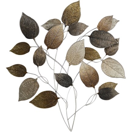 Bronze Metal Leaves Wall Décor 30"W x 33"H