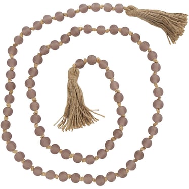 Taupe Glass Beads 83"L