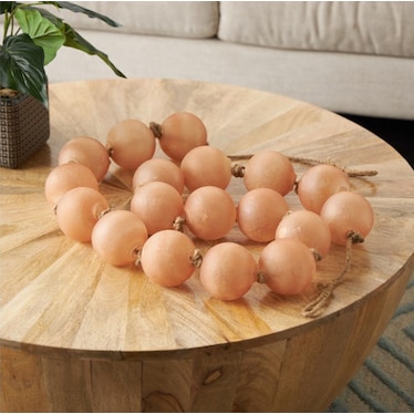 Blush Frosted Glass Beads 92"L