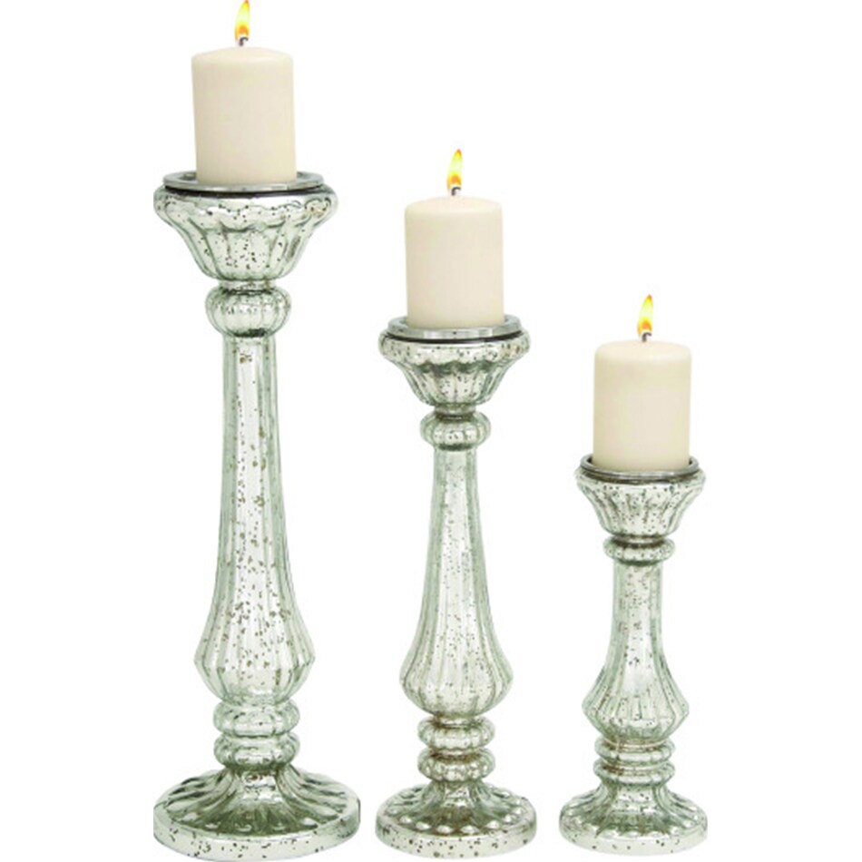 umai silver candleholder candle set  
