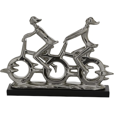 Ceramic Bicycle Ride Sculpture 18"W x 13"H