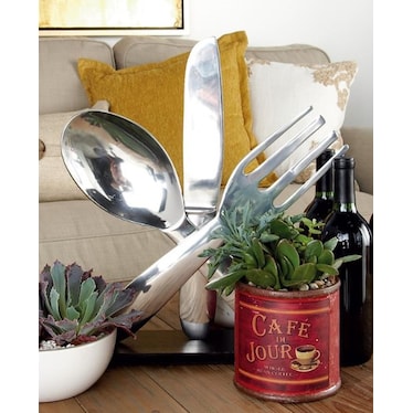 Aluminum Utensil Decor 13"W x 17"H
