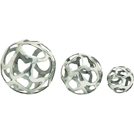 Set of 3 Silver Decorative Orb 4/6/8"