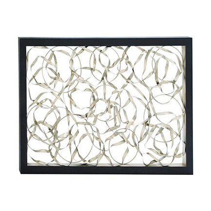 Silver Metal Circles with Black Framed Wall Decor 60"W x 40"H