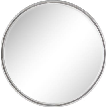 Silver Metal Beveled Wall Mirror 30" Round
