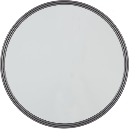Grey Metal Wall Mirror 32"