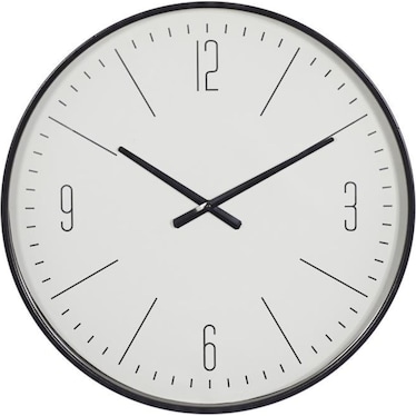 White and Black Metal Wall Clock 20" Round