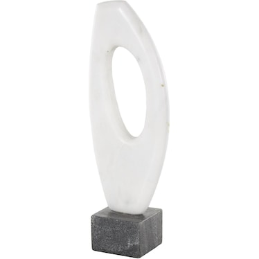 White Marble Abstract Sculpture 5"W x 14"H