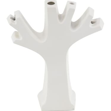 White Ceramic Tree Vase 9"W x 11"H