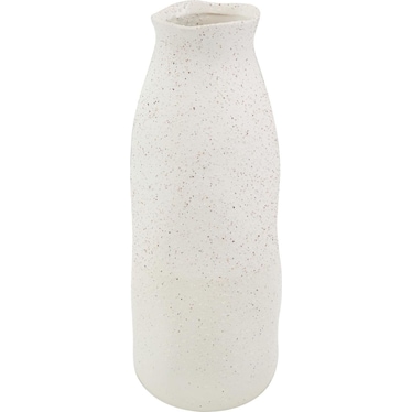 Short Cream Ceramic Vase 6"W x 16"H