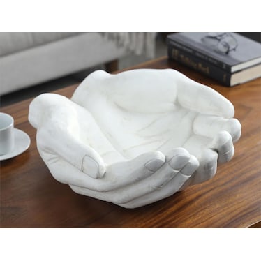 White Hands Bowl 16"W x 7"H