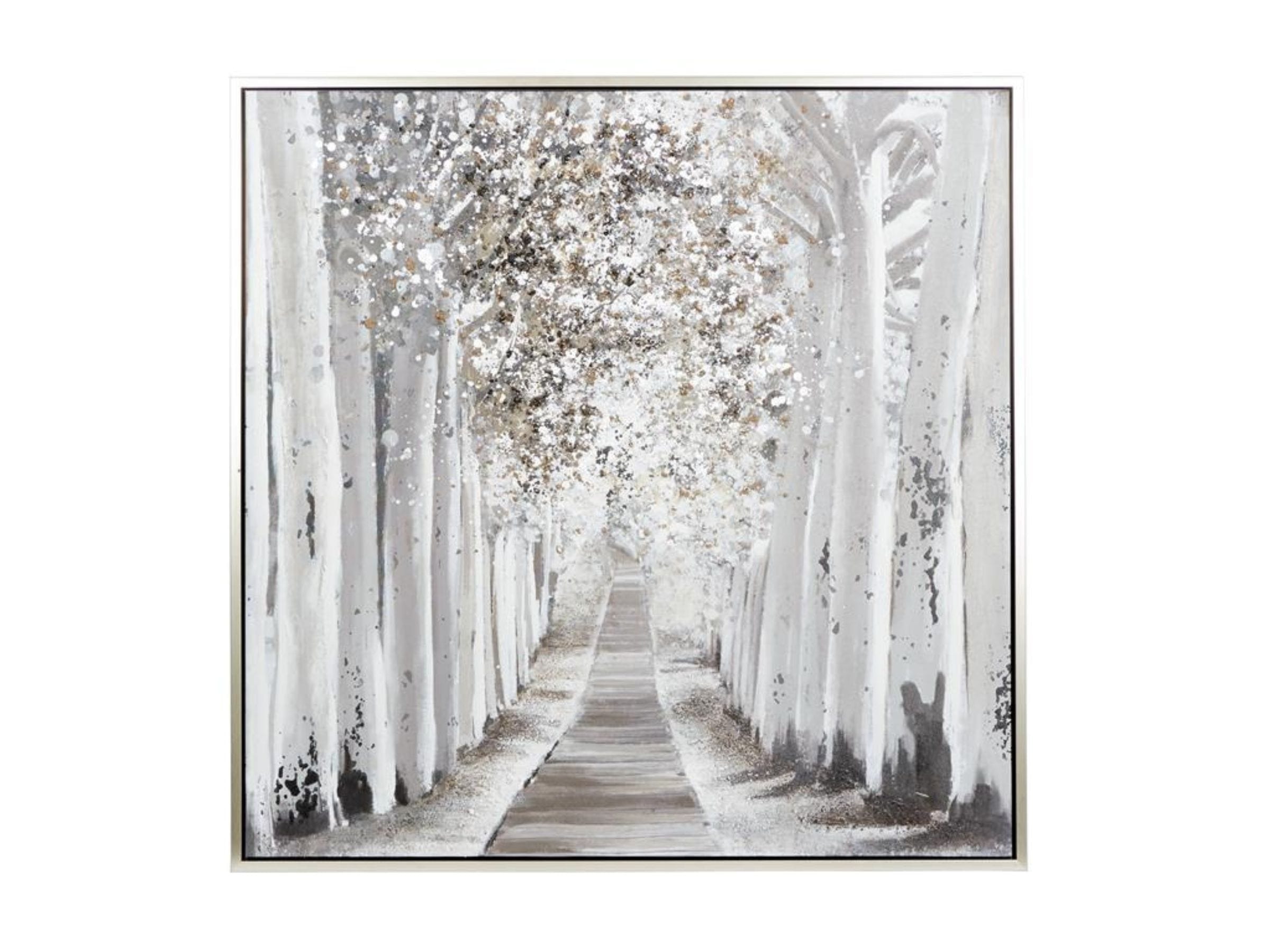 Birch Pathway Framed Canvas Art 47
