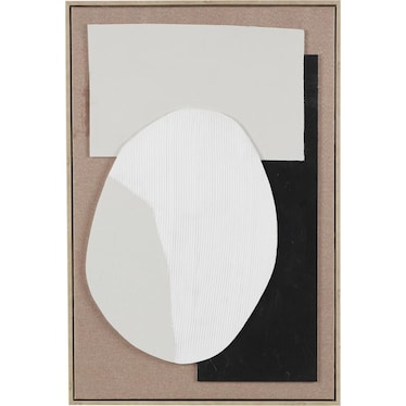 Black, White, and Tan Geo I Framed Wall Art 25"W x 37"H