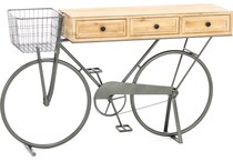 umai wood grain hall entry table iron  