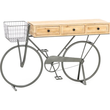Iron Forge Basket Bike Console Table