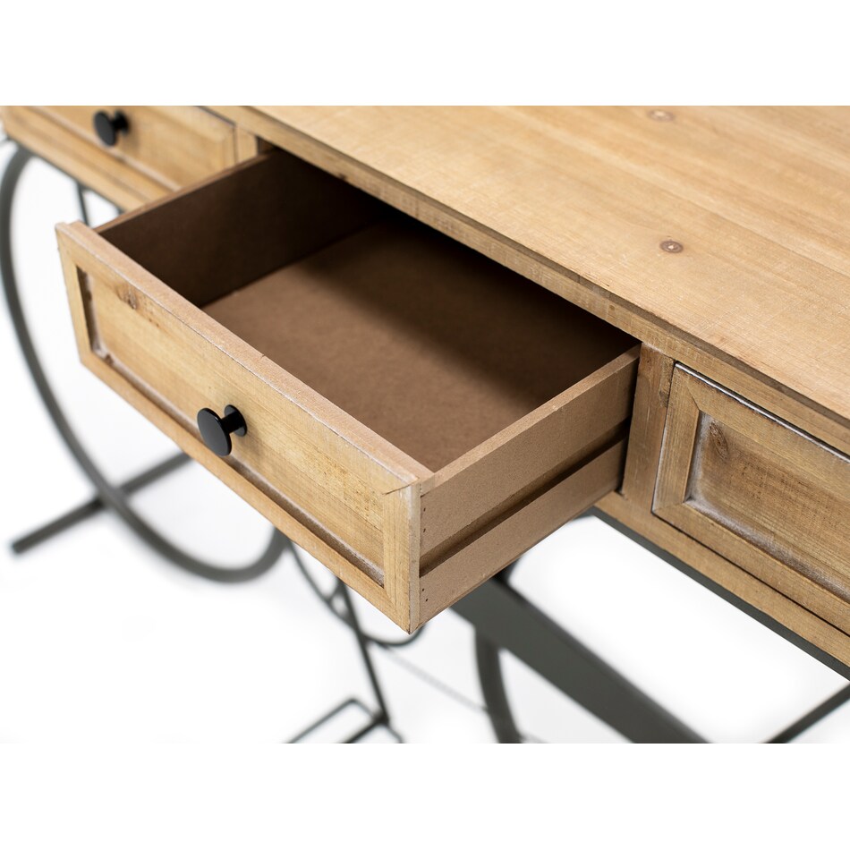 umai wood grain hall entry table iron  